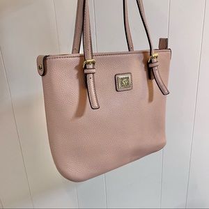 Blush pink pale pink dusty rose cream Anne Klein handbag purse